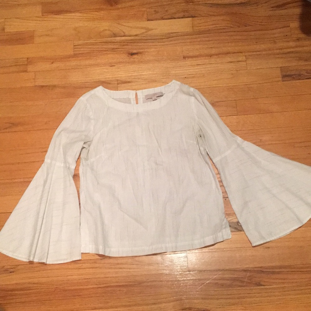 Loft bell-sleeve striped blouse size S